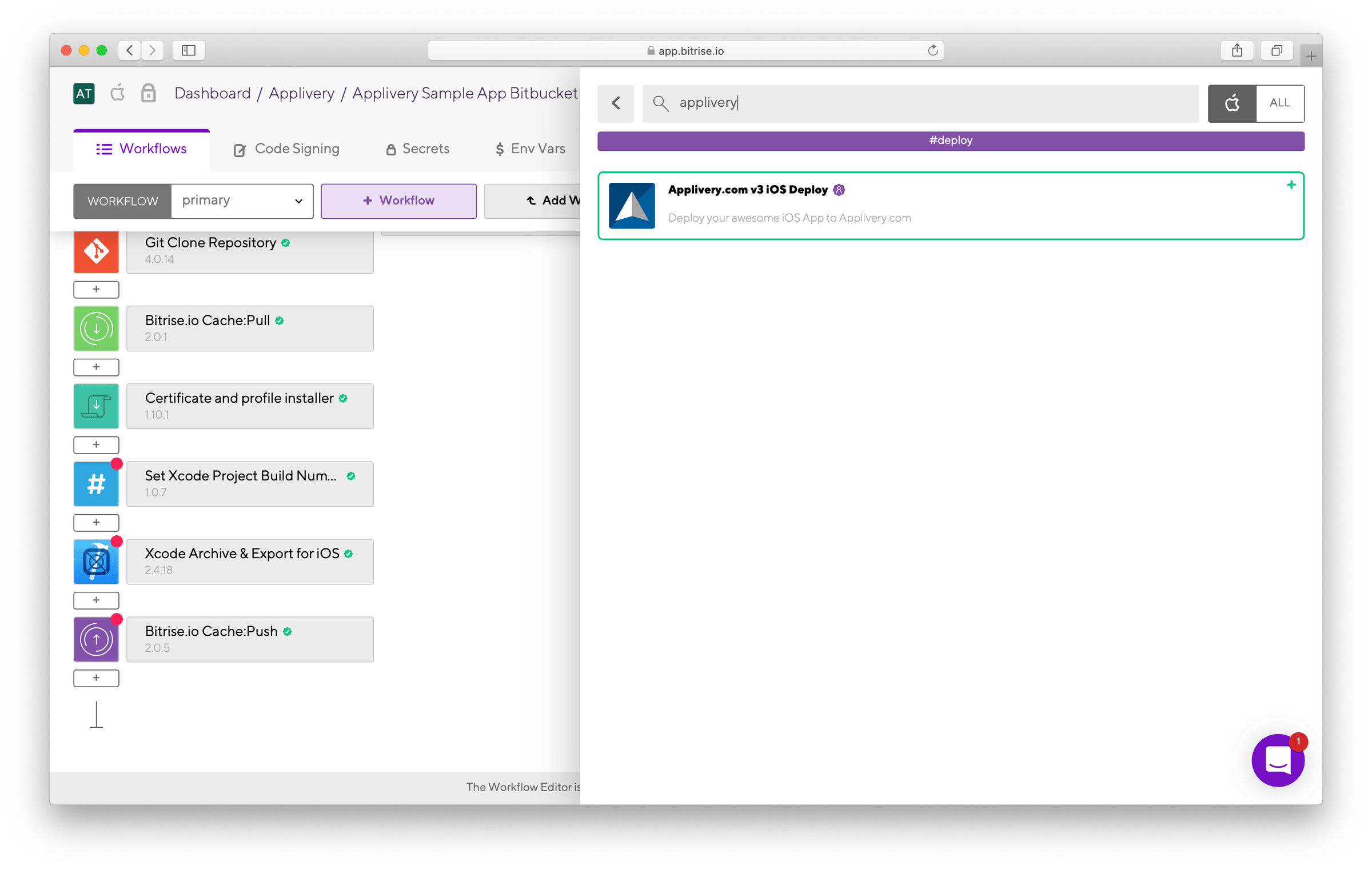 Applivery Workflow Step