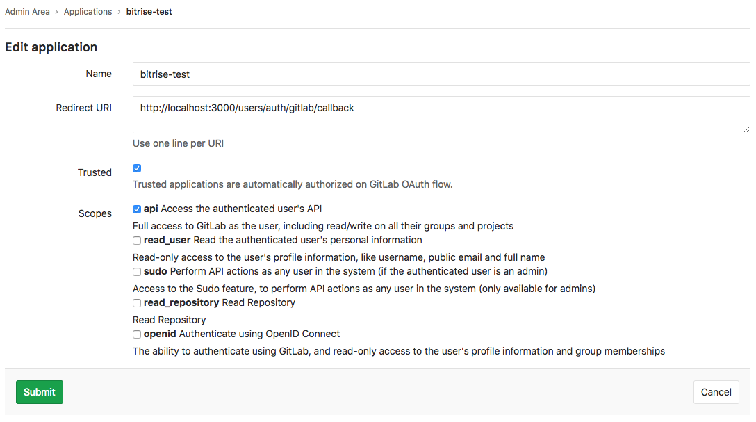 New Application settings
