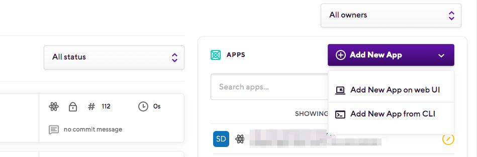 Adding a new app from a CLI