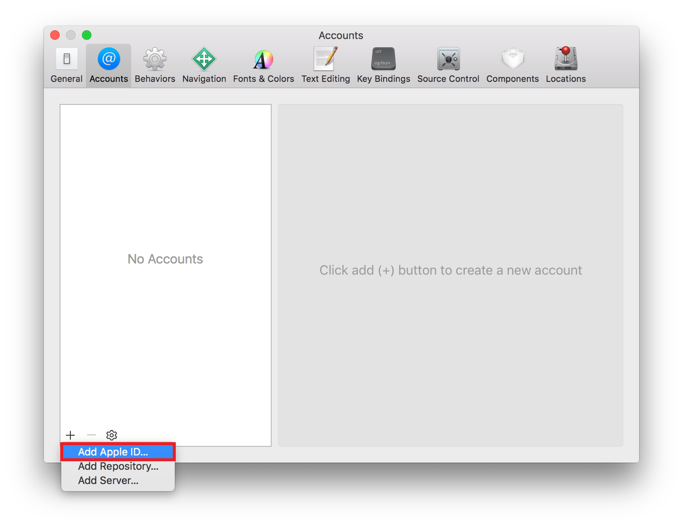 Adding Apple ID